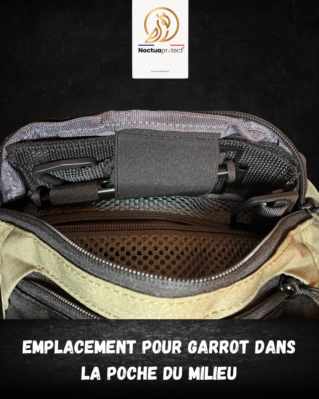 Sacoche port discret (olive green) avec étui universel