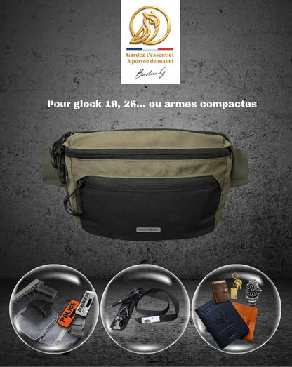 Sacoche pour Glock 19,26 et autres armes compactes [kaki]