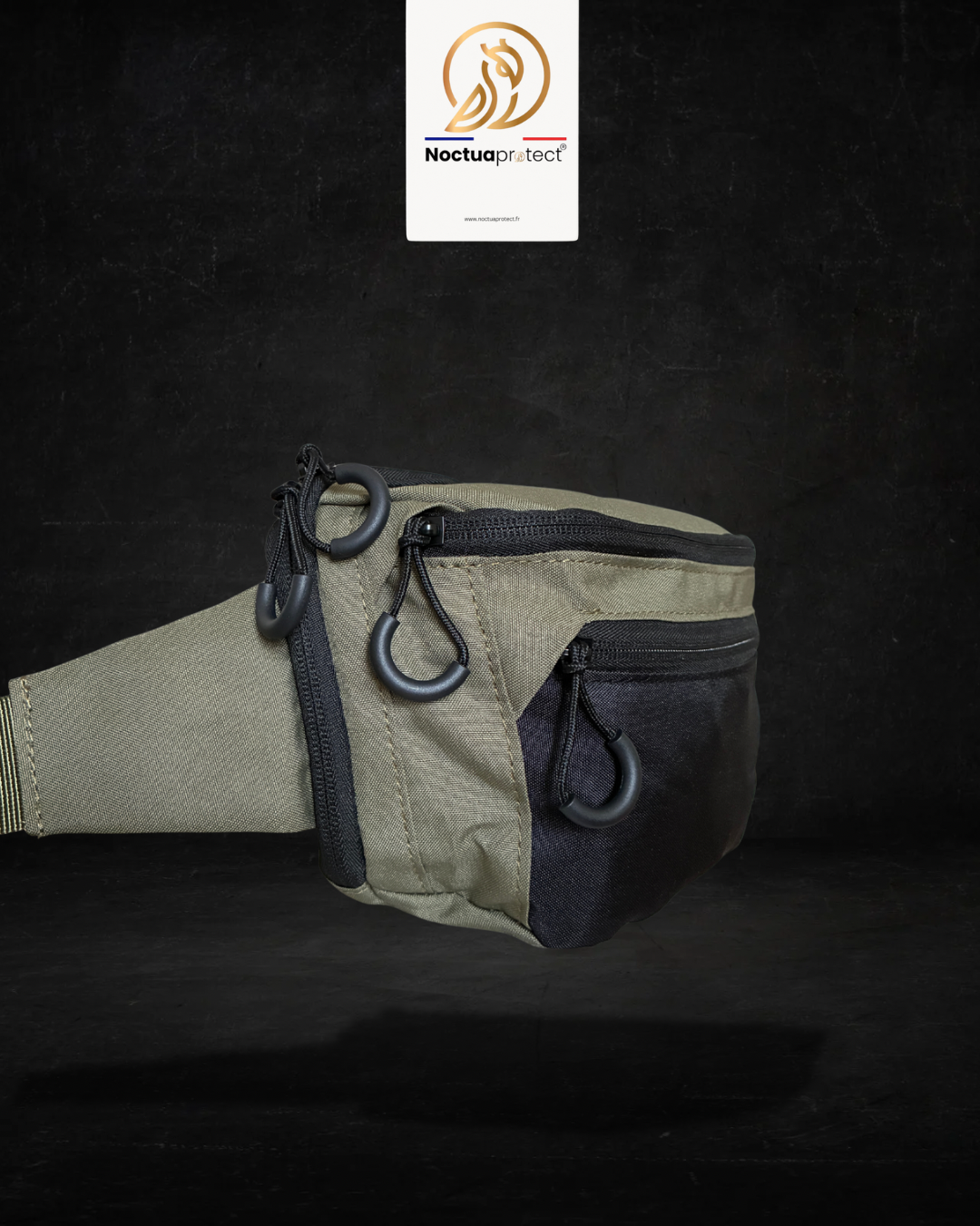 Sacoche port discret (olive green) avec étui universel