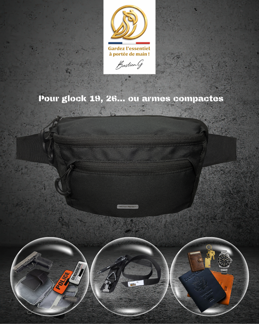 Sacoche pour Glock 19,26 et autres armes compactes [Black]